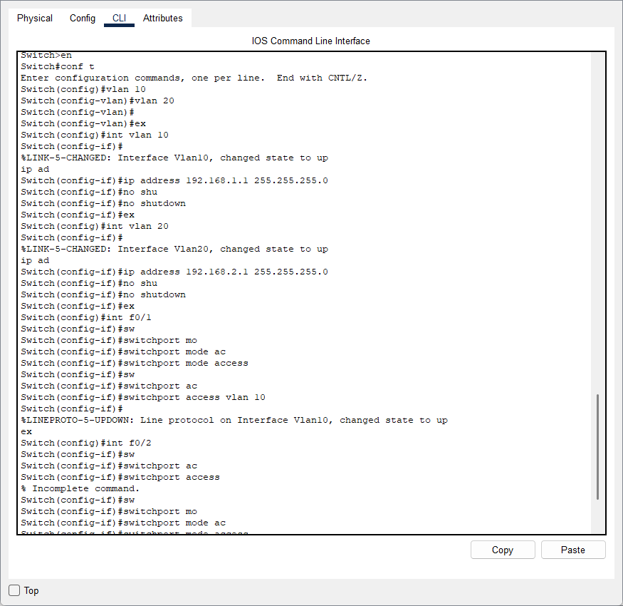 思科：简单的二层交换机配置