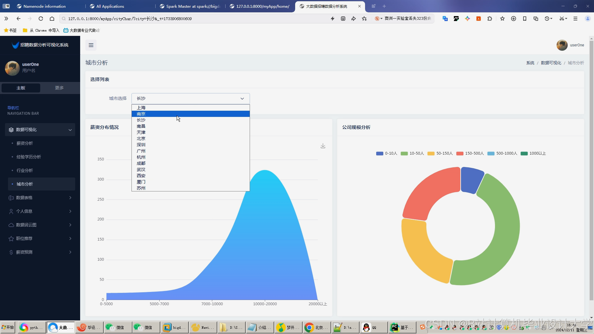 计算机毕业设计hadoop+spark+hive薪资预测 招聘岗位推荐系统 招聘可视化大屏 招聘爬虫 Python Tensorflow 机器学习 深度学习