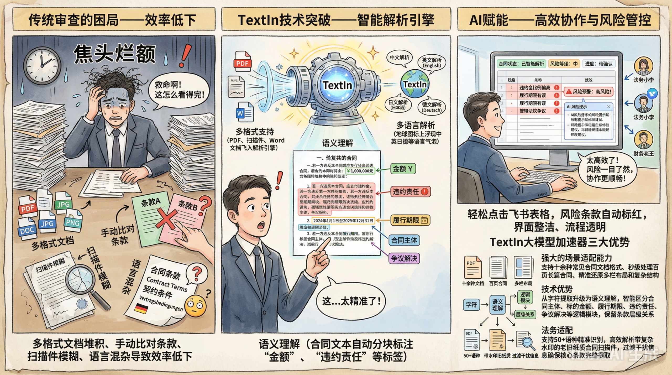 【TextIn大模型加速器 + 火山引擎】用Coze+TextIn+飞书搭建智能合同审查工作流