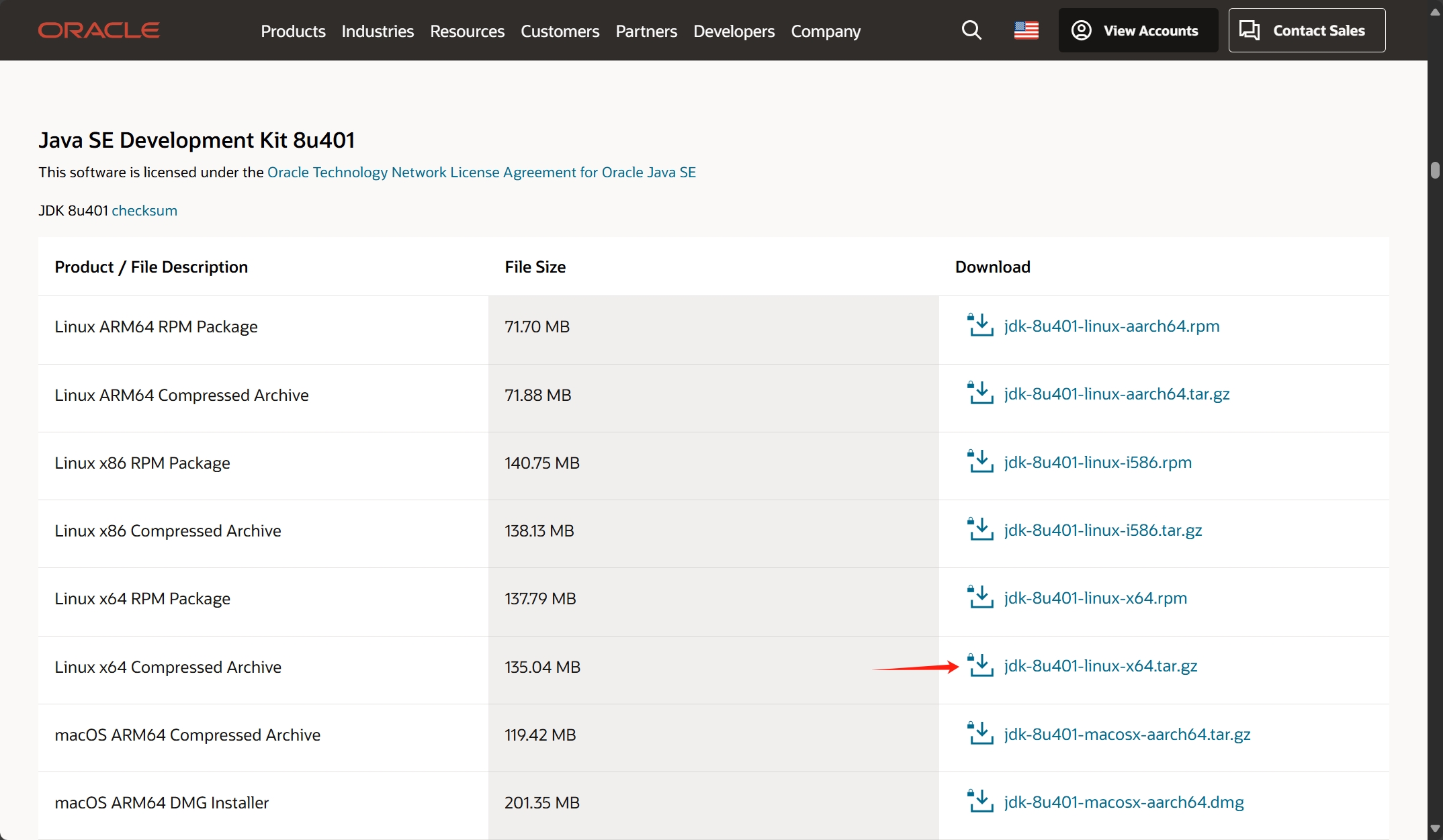 jdk-8u401-linux-x64.tar.gz
