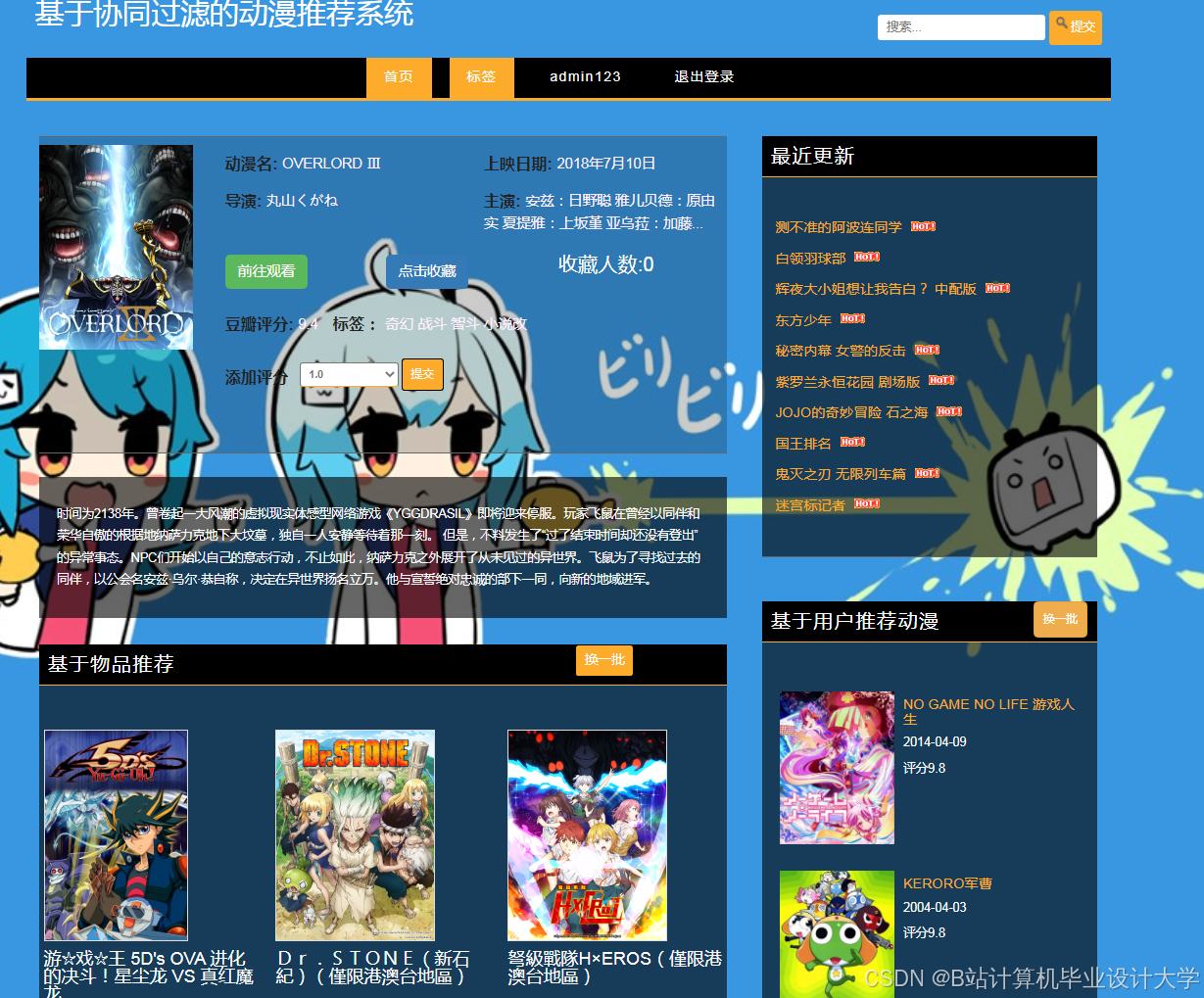 计算机毕业设计Python+PySpark+DeepSeek大模型动漫推荐系统 动漫可视化 动漫爬虫 动漫大数据(代码+LW文档+PPT+讲解视频)