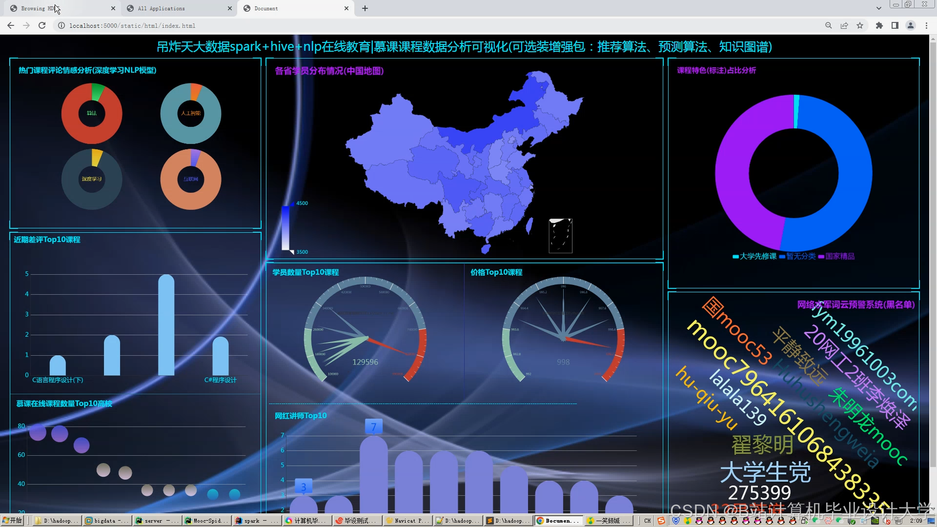 计算机毕业设计Hadoop+Spark慕课课程推荐系统 知识图谱 大数据毕业设计(源码 +LW文档+PPT+讲解)