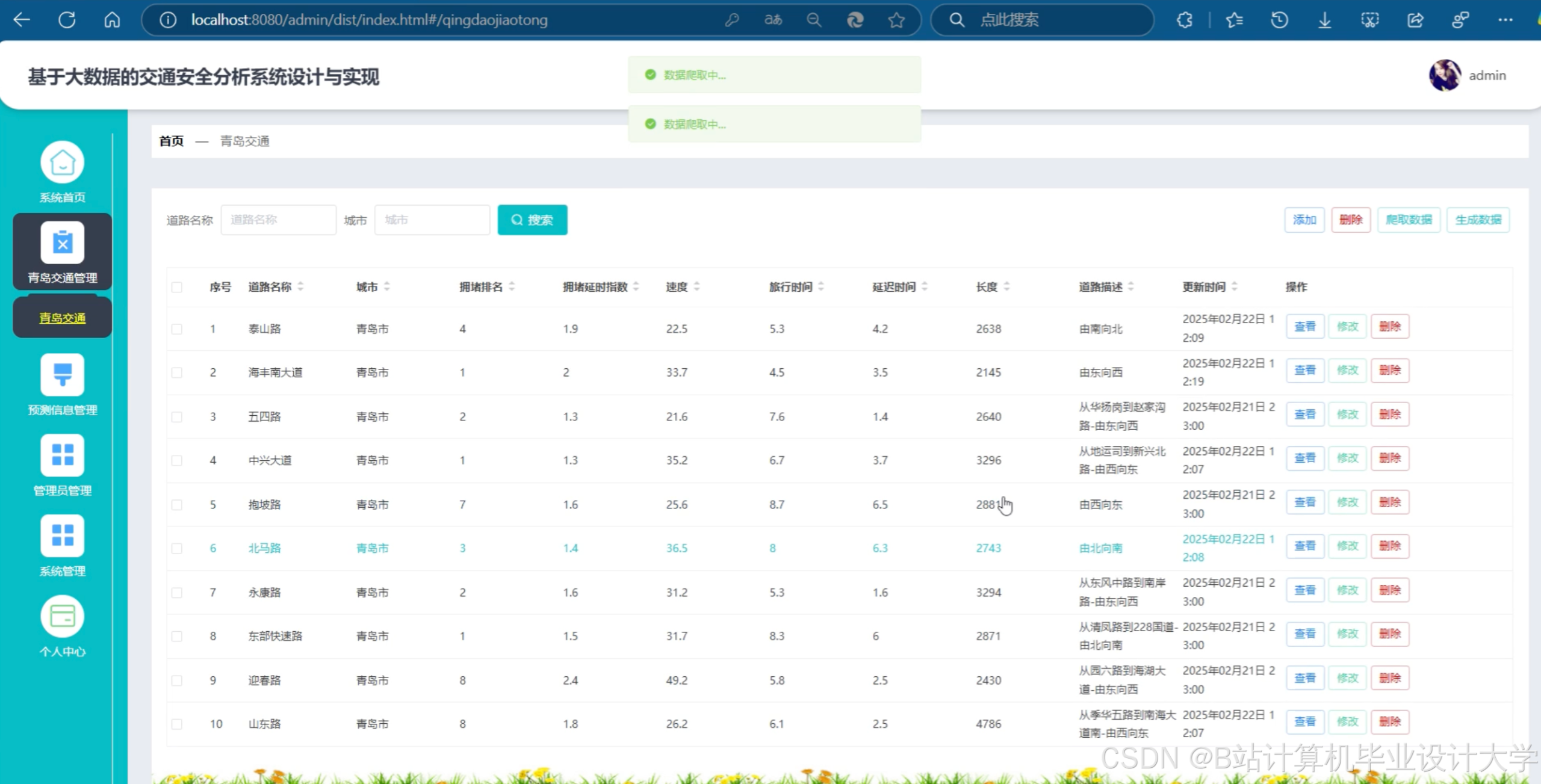 计算机毕业设计hadoop+spark+hive交通拥堵预测 交通流量预测 智慧城市交通大数据 交通客流量分析(源码+LW文档+PPT+讲解视频)