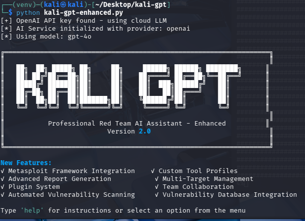 Kali GPT - 人工智能渗透测试助手Linux部署