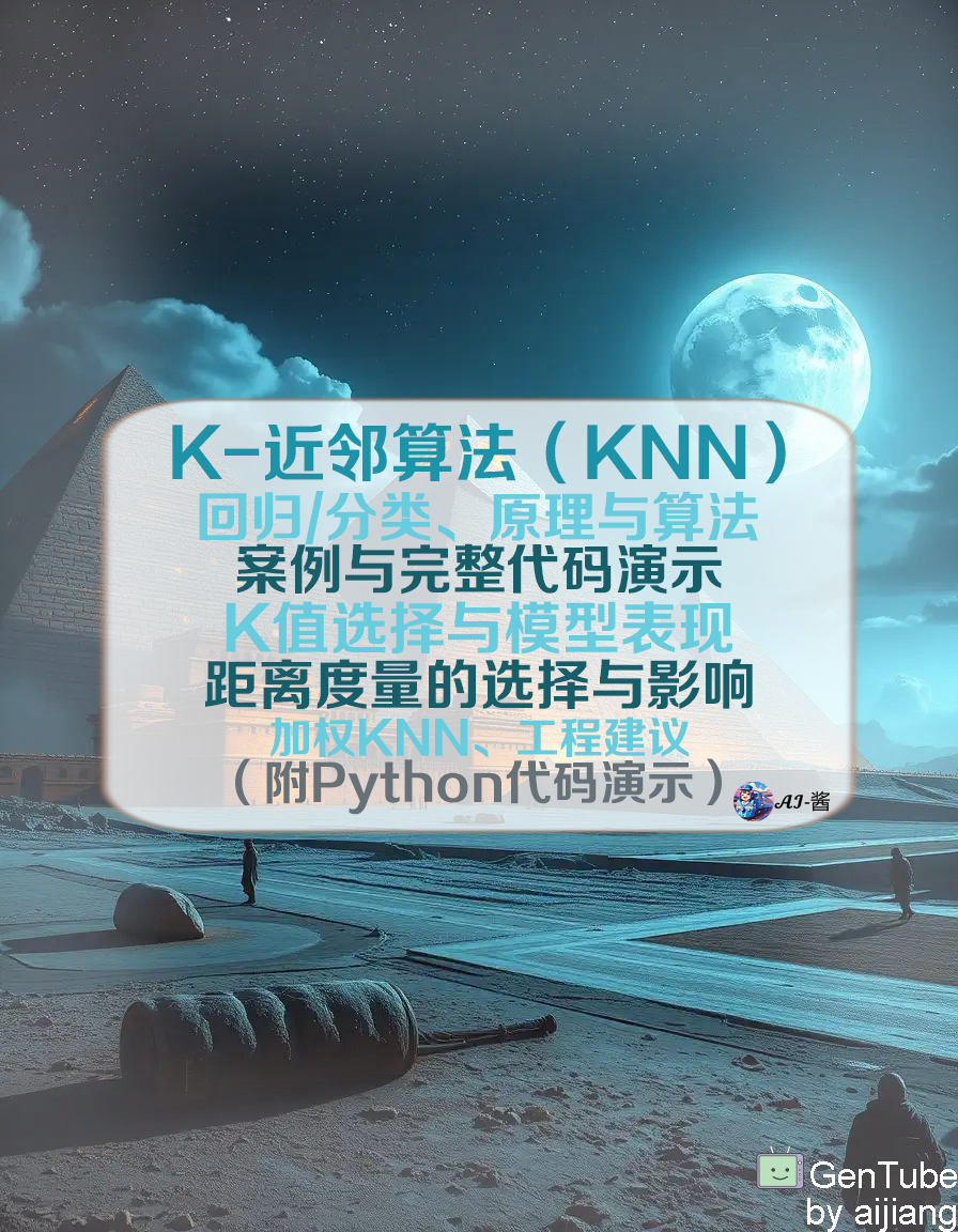 【AI深究】K-近邻算法（KNN）详细全流程详解与案例（附大量Python代码演示）| 回归/分类、原理与算法流程、案例与完整代码演示 |K值选择与模型表现、距离度量的选择与影响、加权KNN、工程建议