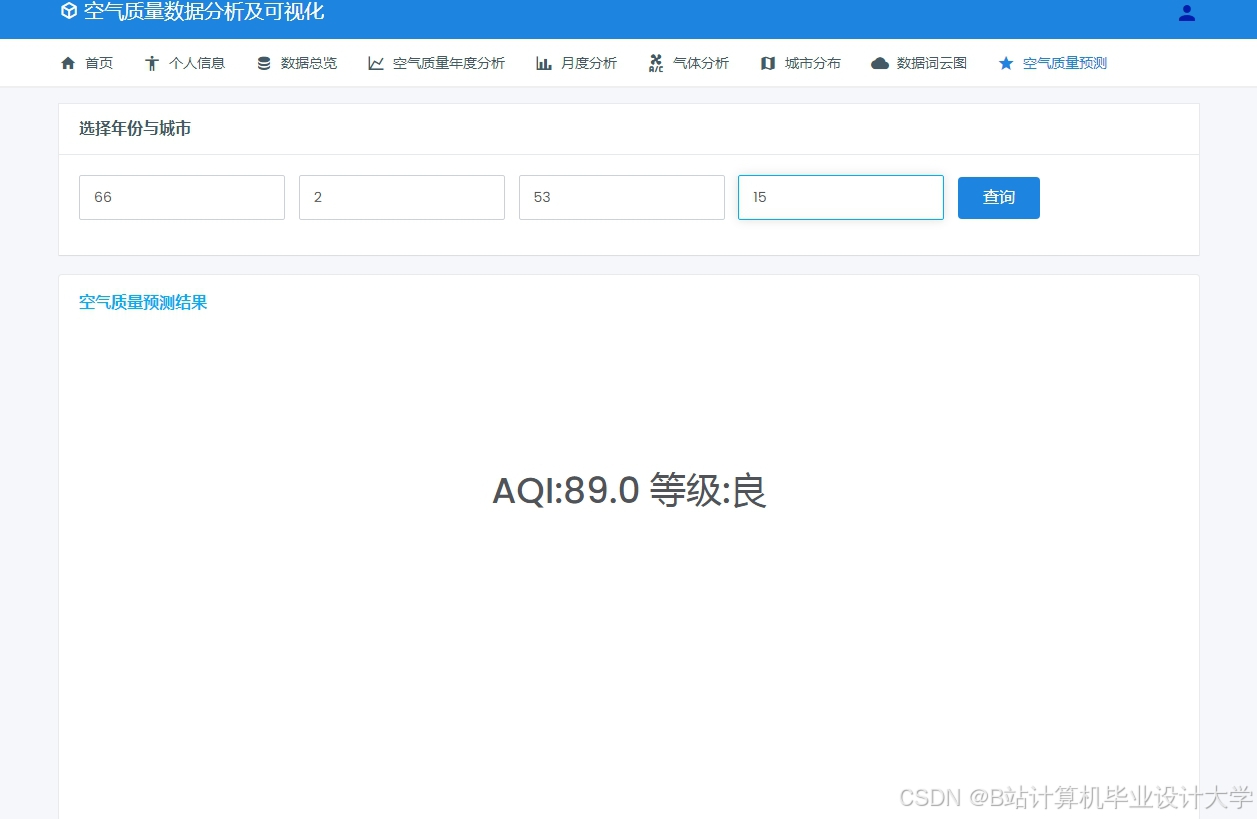 计算机毕业设计hadoop+spark+hive空气质量预测系统 空气质量大数据分析可视化 大数据毕业设计(源码+LW文档+PPT+讲解)
