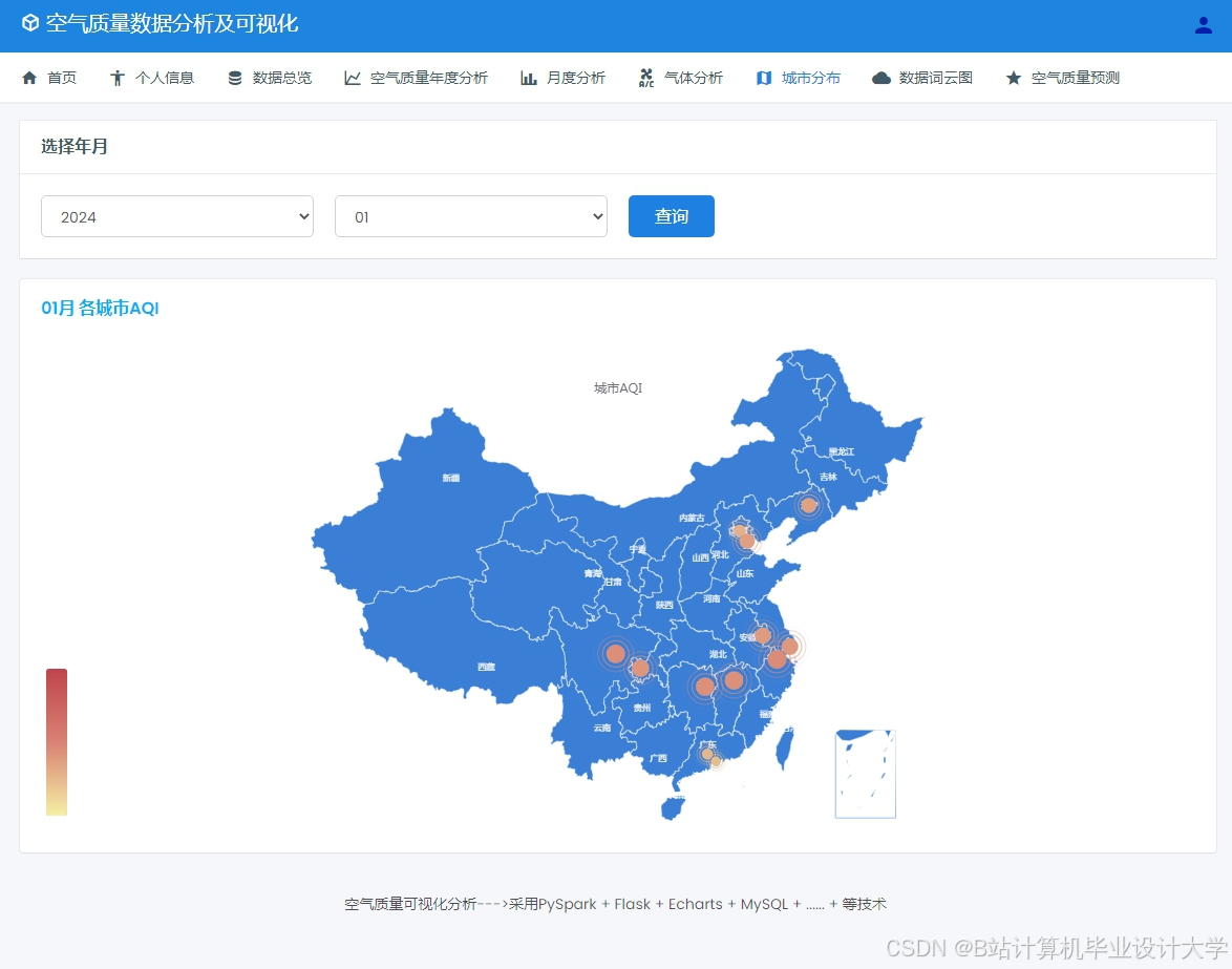 计算机毕业设计hadoop+spark+hive空气质量预测系统 空气质量大数据分析可视化 大数据毕业设计(源码+LW文档+PPT+讲解)