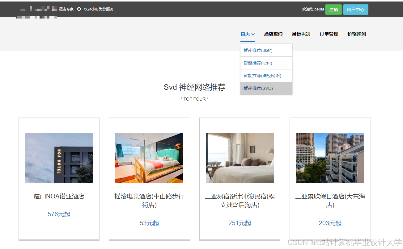 计算机毕业设计Hadoop+Spark+Hive酒店推荐系统 酒店可视化 酒店爬虫 大数据毕业设计(源码+文档+PPT+讲解)