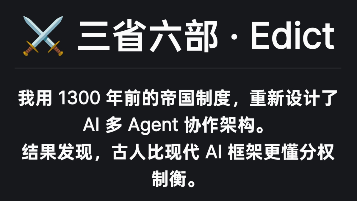 三省六部制AI框架揭秘