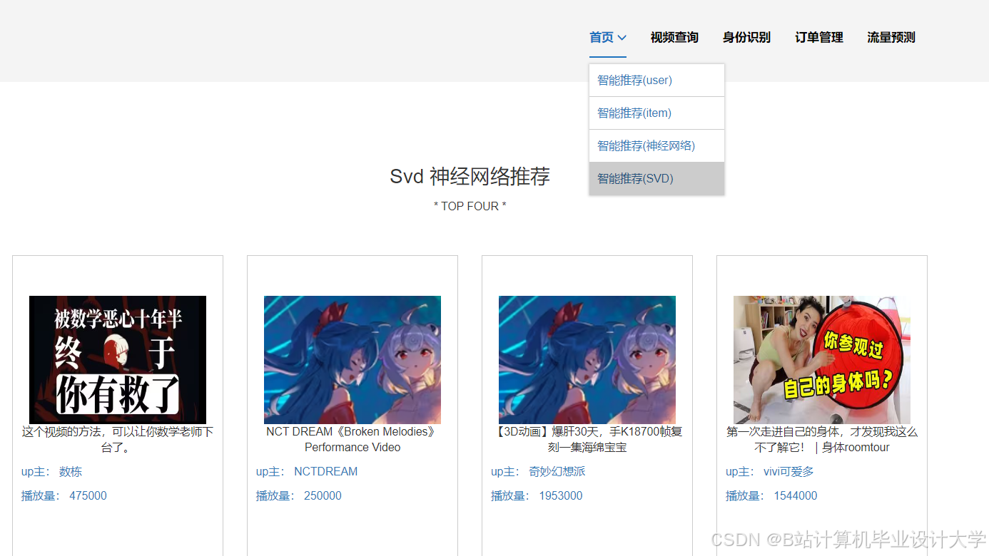 计算机毕业设计hadoop+spark+hive视频推荐系统 视频弹幕情感分析 视频可视化(源码+文档+PPT+讲解)