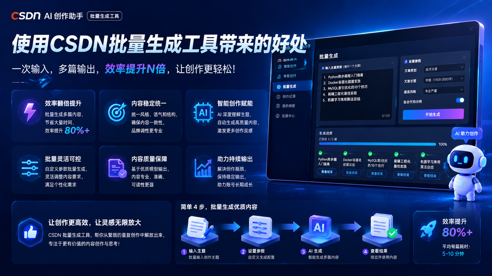 告别低效单篇创作，CSDN AI 批量生成工具深度体验