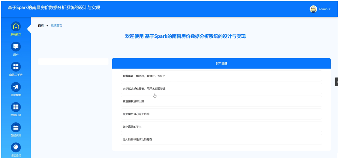 基于Spark的南昌房价数据分析系统的设计与实现