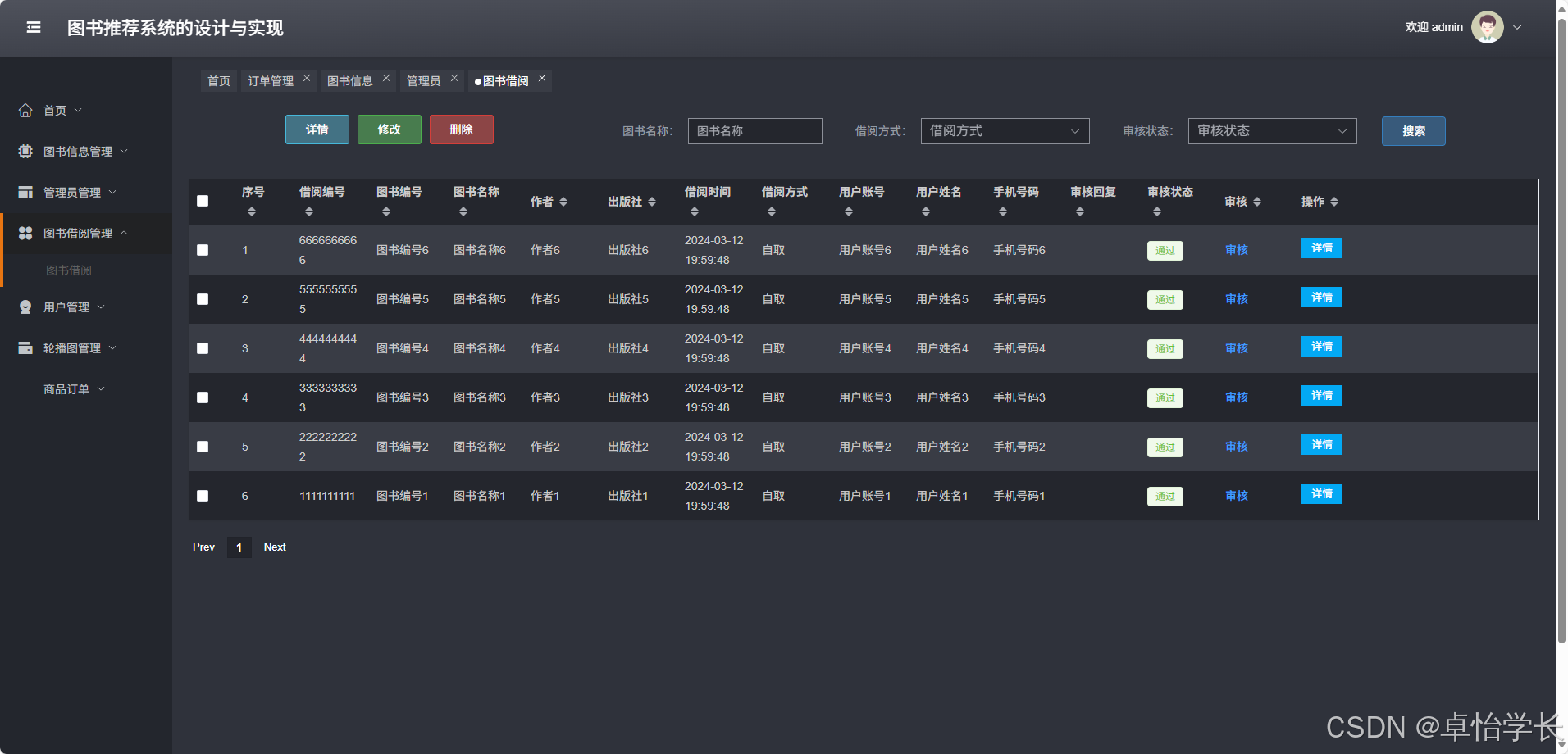 w257基于springboot图书推荐系统的设计与实现