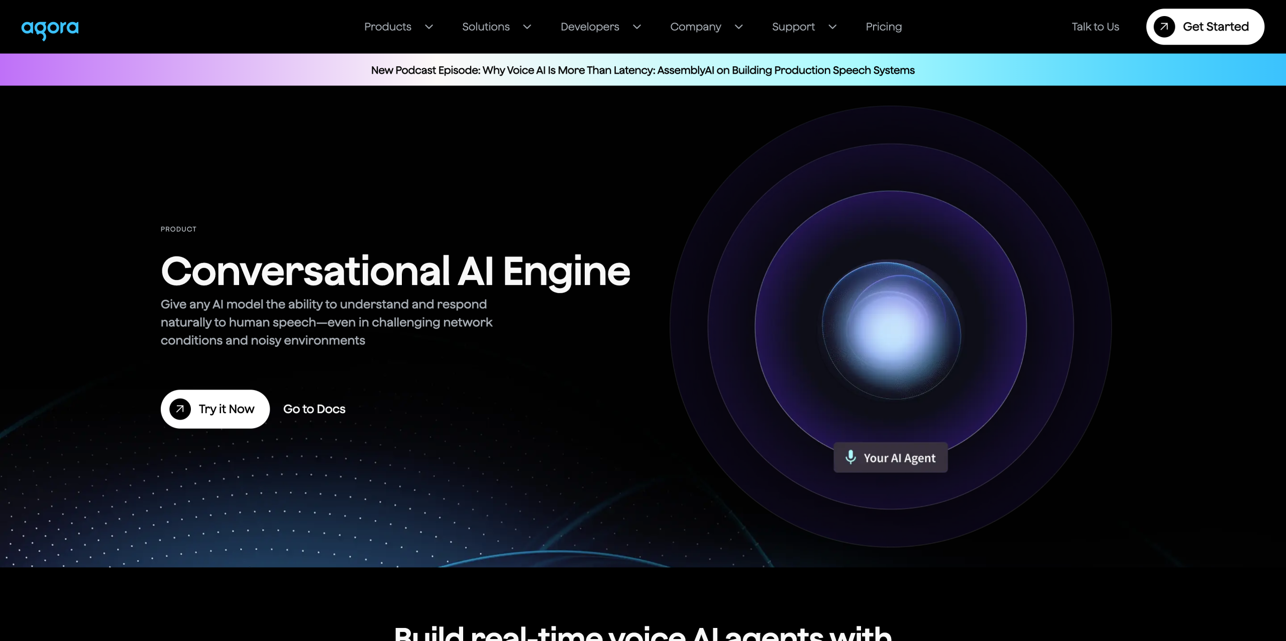 Agora Conversational AI Engine 产品页